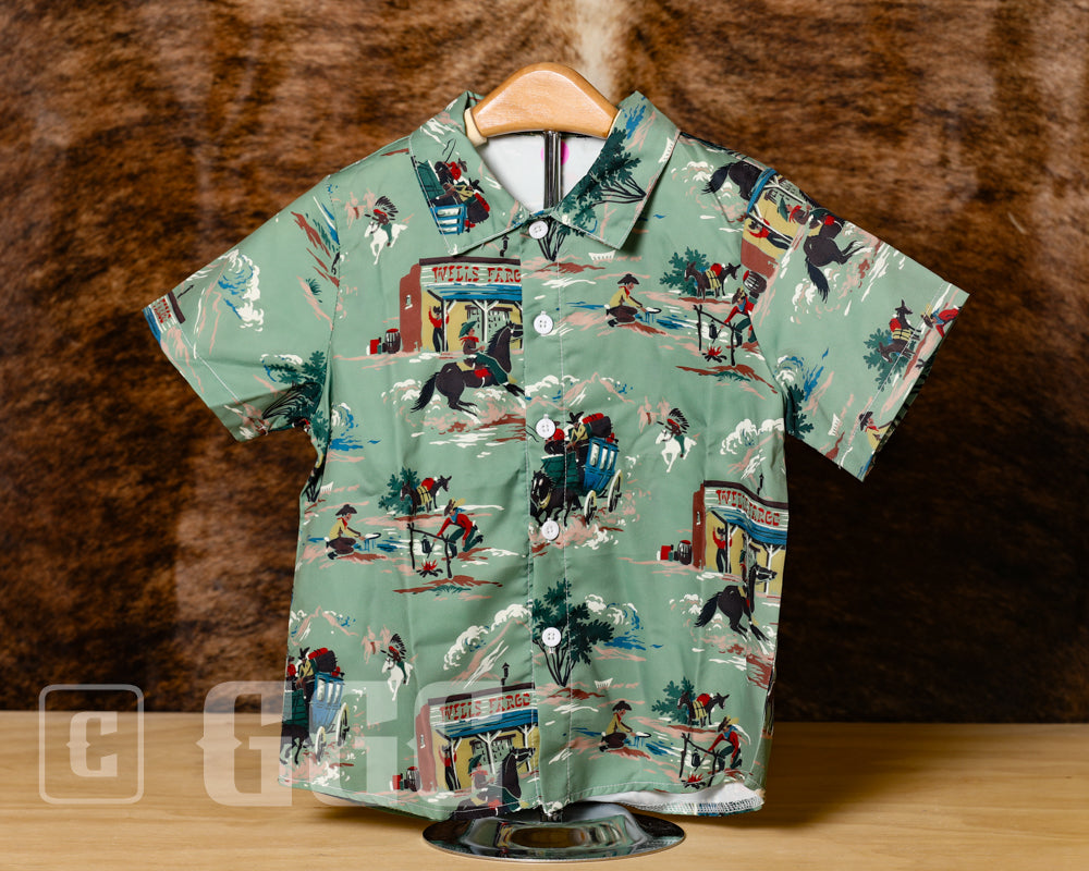 Boy's Button-up Short Sleeve Top