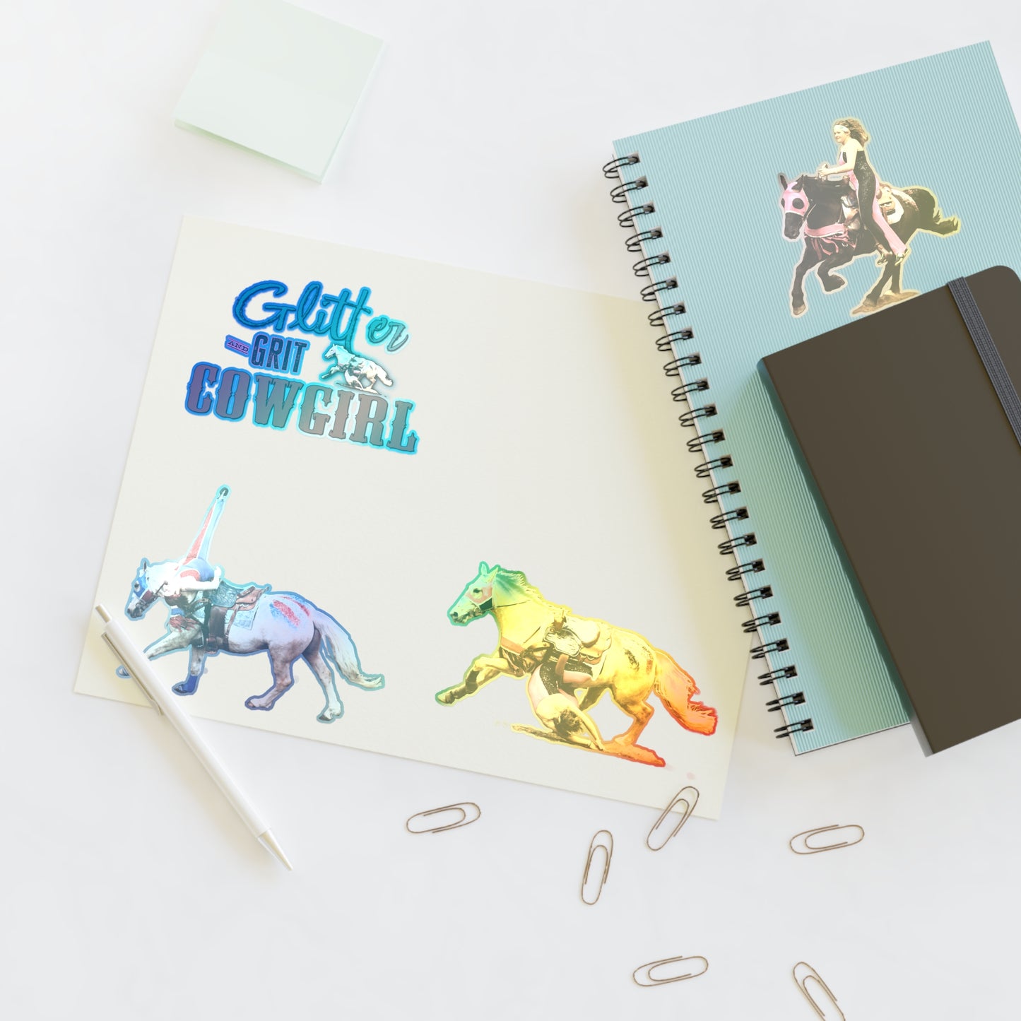 Glitter and Grit Cowgirl Trick Riding Sticker Sheet