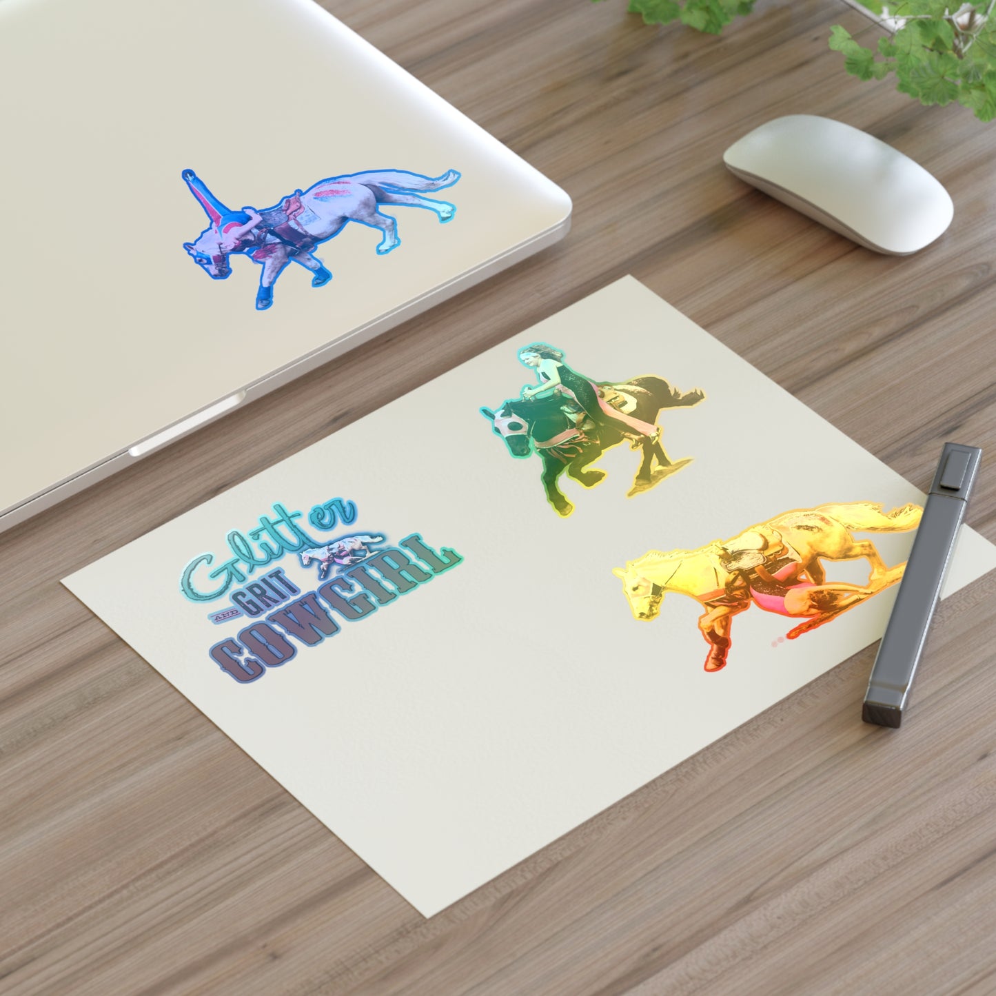 Glitter and Grit Cowgirl Trick Riding Sticker Sheet