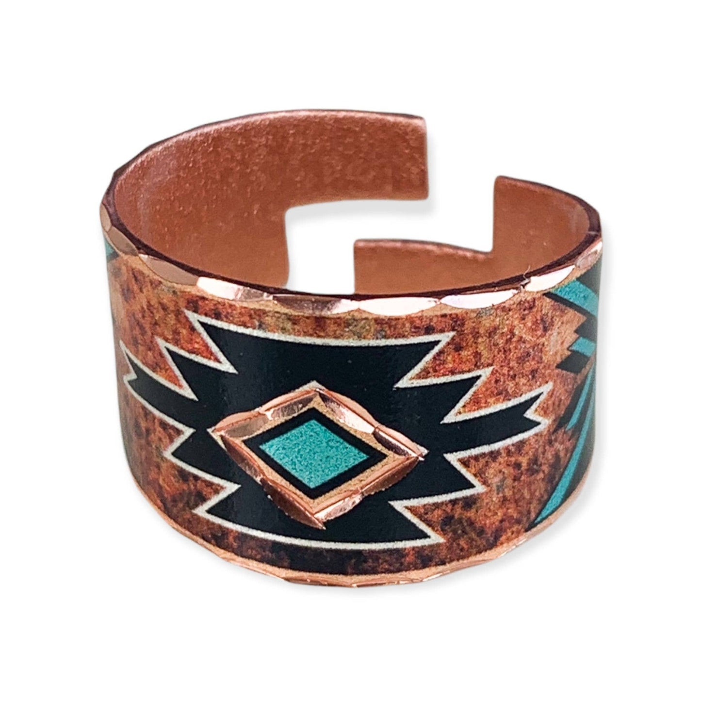 RC 715 Burgundy turquoise Native American rings RC-715