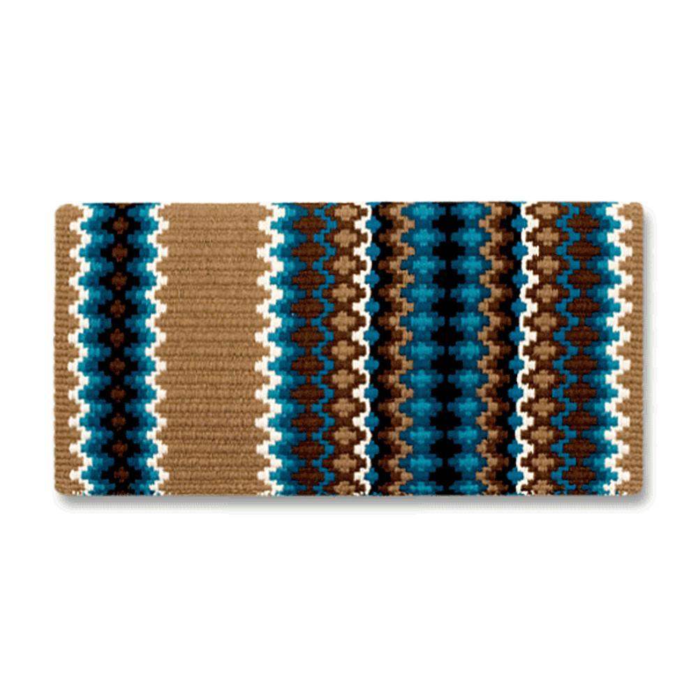 Mayatex 1458-1 40 X 34 In. Gemini Wool Saddle Blanket TAN TURQ BRN