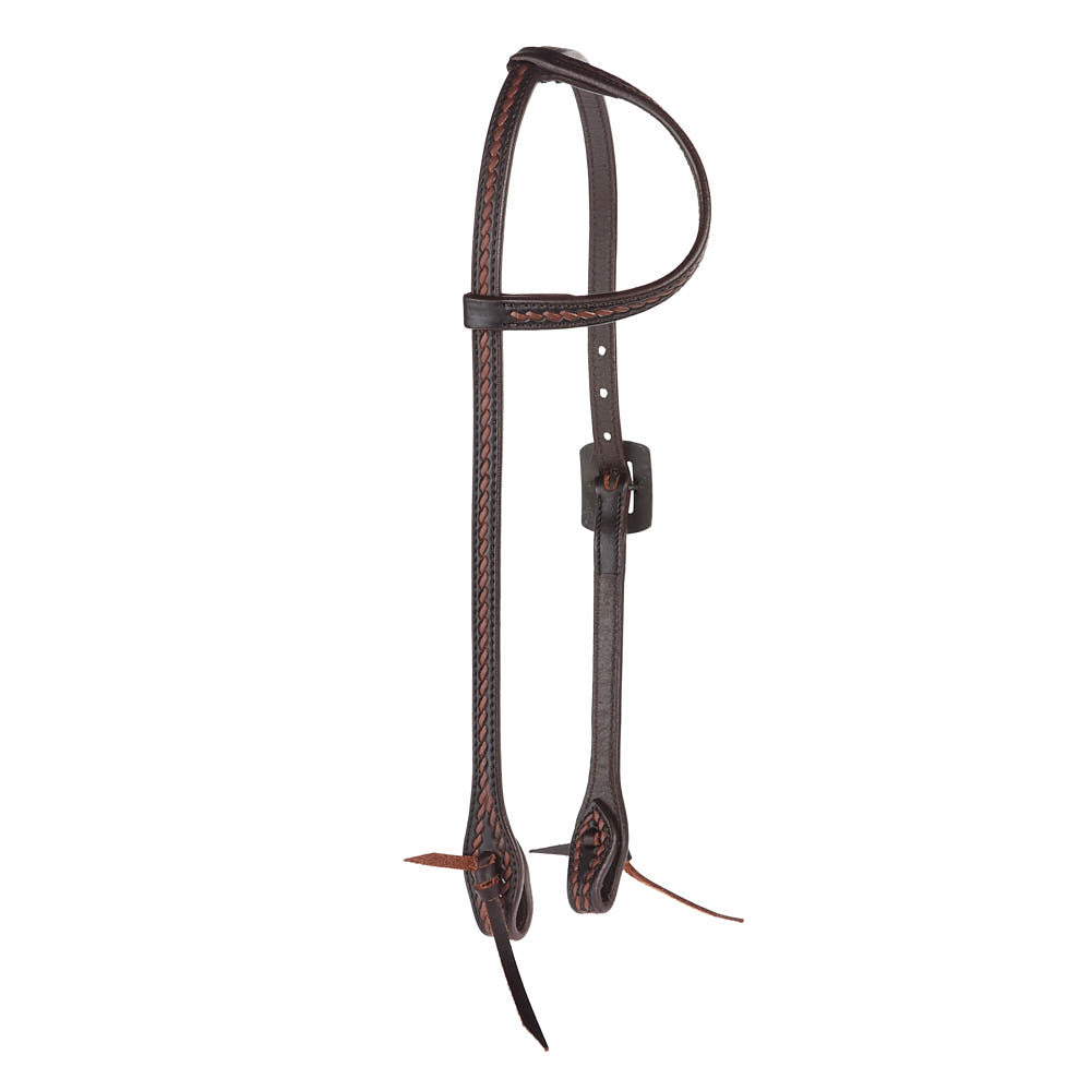 Heavy Oiled Rope Tooling Silver Bar Double Buckle 5 8 Inch Single Ear Headstall