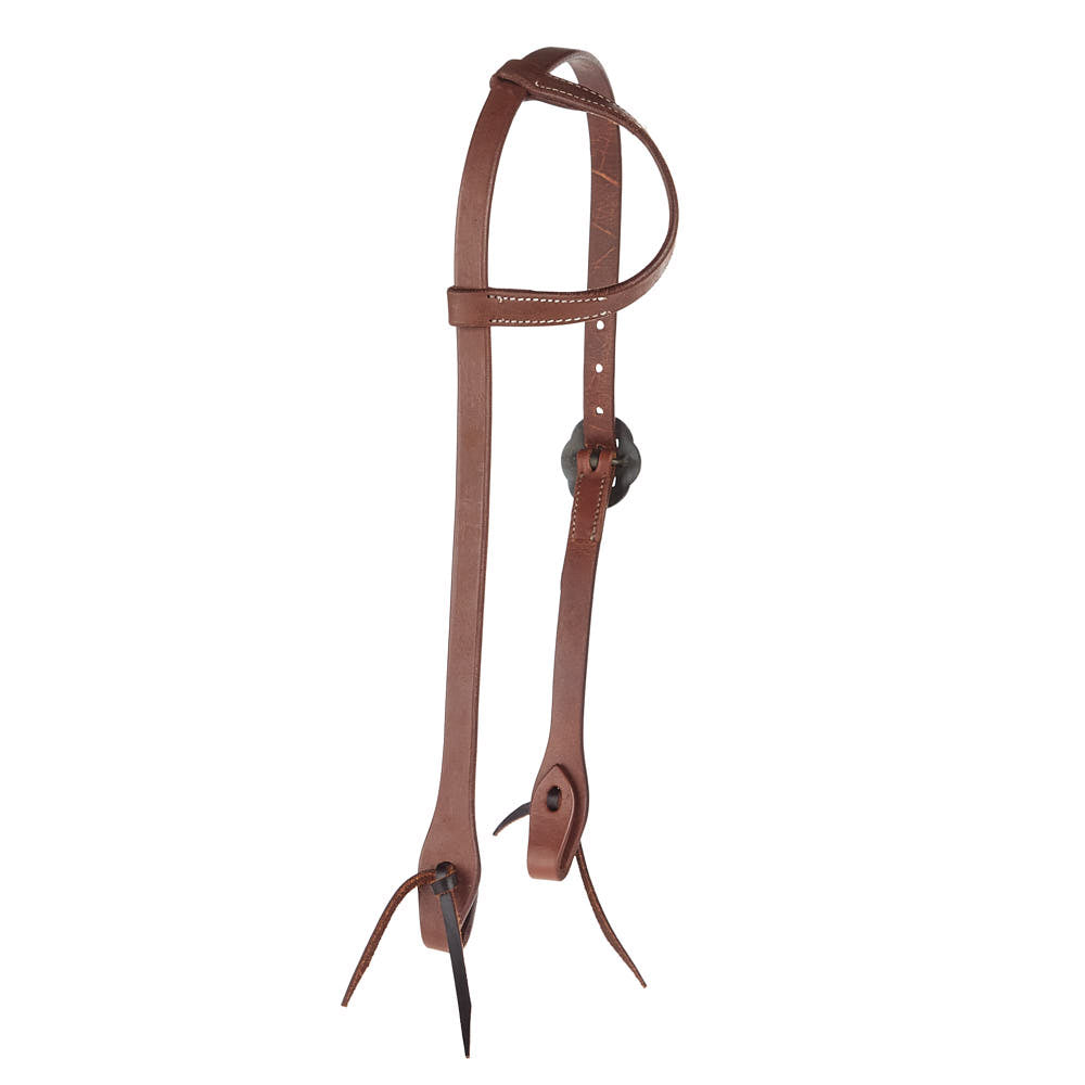 Heavy Oil Harness Leather Double Flower Buckle Single Ear Headstall