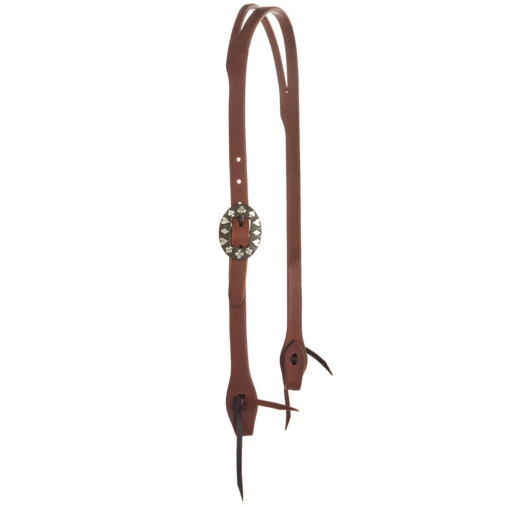 Heavy Oil Harness Leather Card Suite Single Buckle Slit Ear Headstall