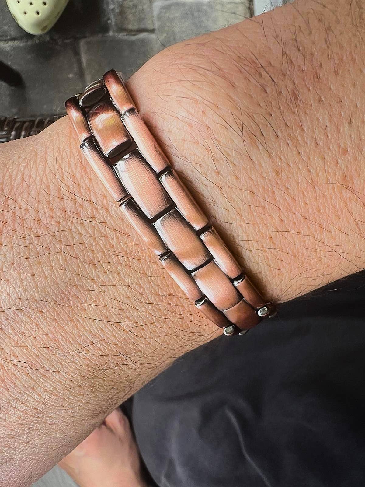 LM 09 Link Copper Adjustable Magnetic men style Bracelet