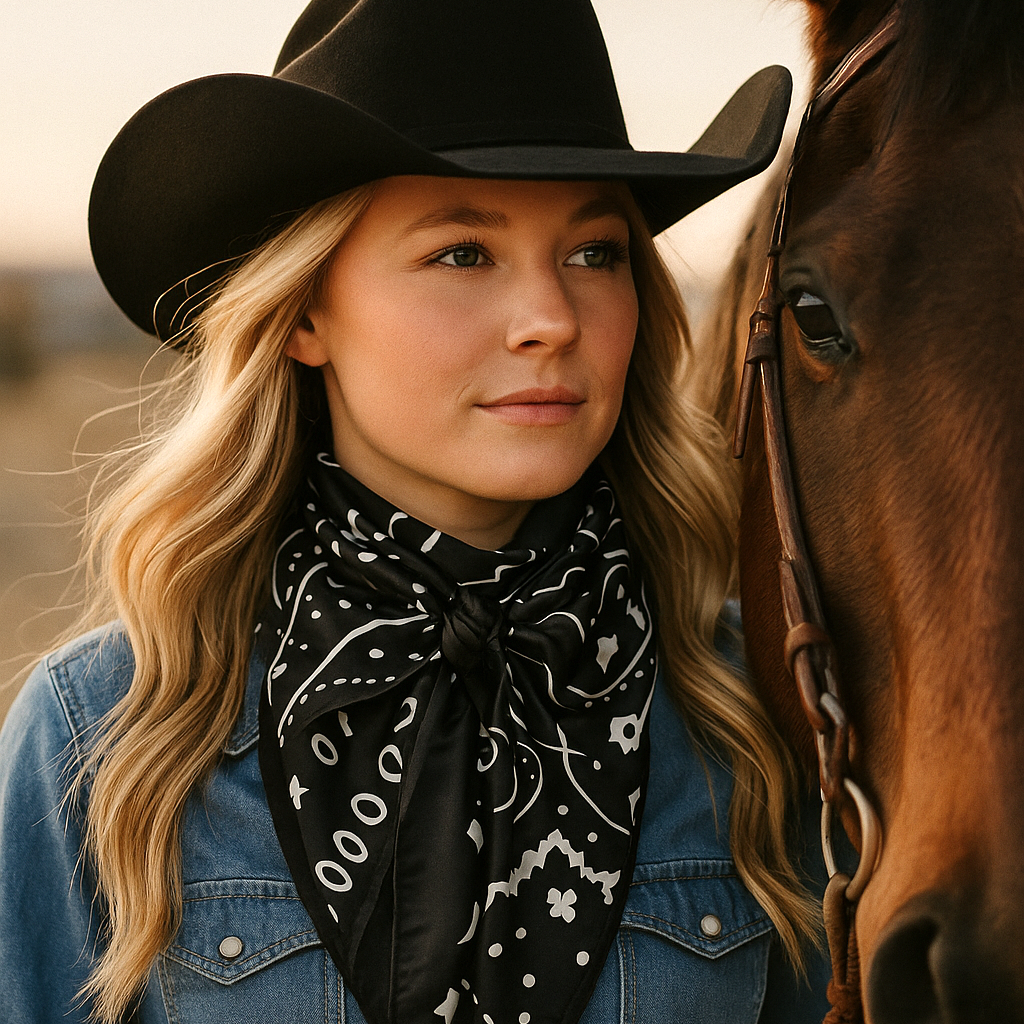 Black & White Paisley Wild Rag/Scarf