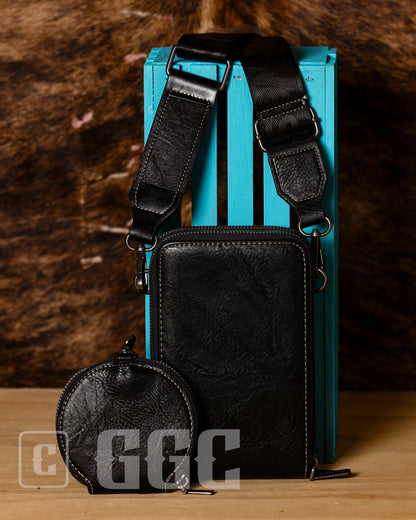 Studded Crossbody Cell Phone Bag with Coin Pouch - Montana West