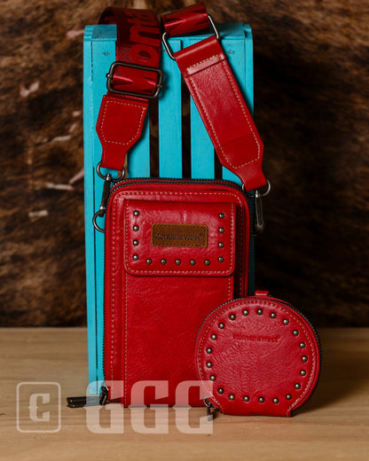 Studded Crossbody Cell Phone Bag with Coin Pouch - Montana West