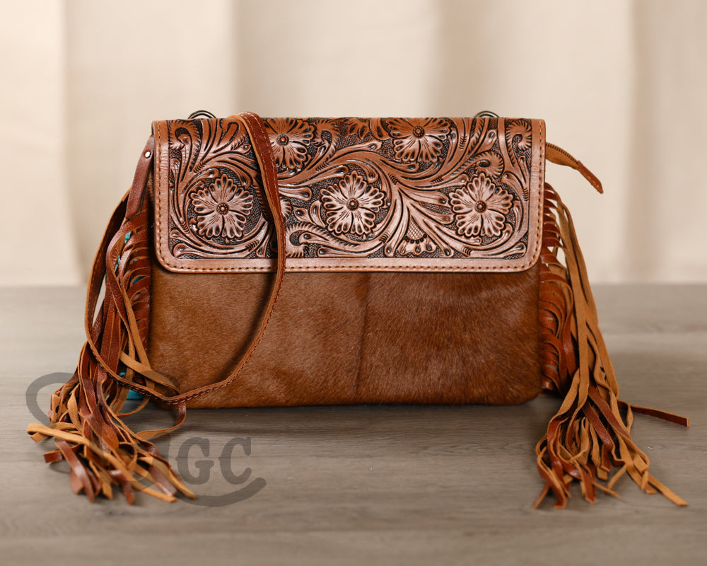 Genuine Leather Hair On Hide bag