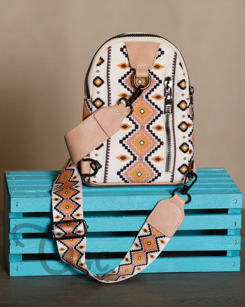 Small Aztec Canvas Crossbody