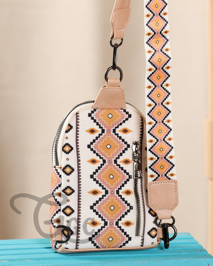 Small Aztec Canvas Crossbody