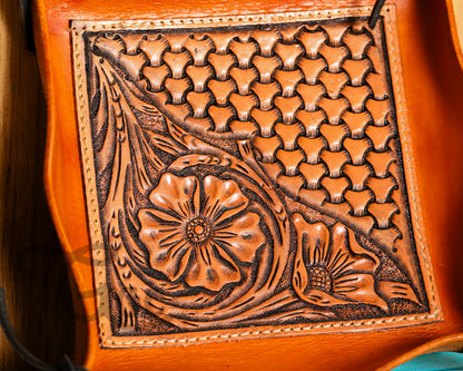 Hand Tooled Leather Tray