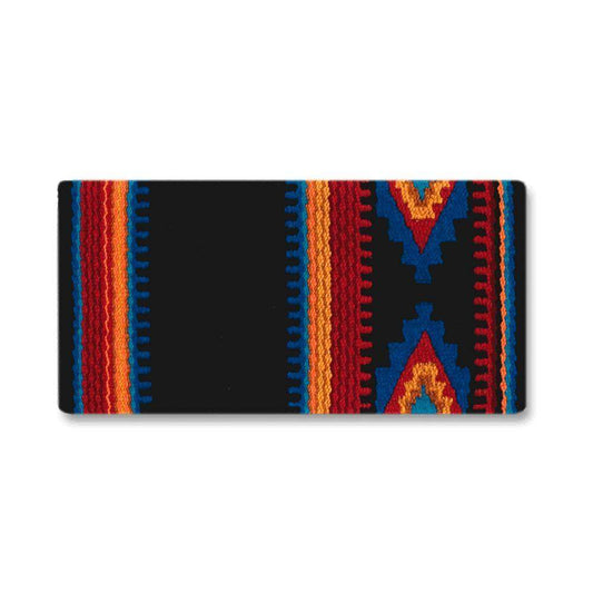 Mayatex 1461-10 Firecracker Saddle Blanket BLACK BLUE ORANGE