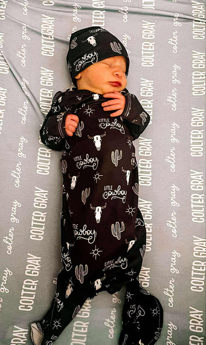 Howdy cowboy gown and headband set