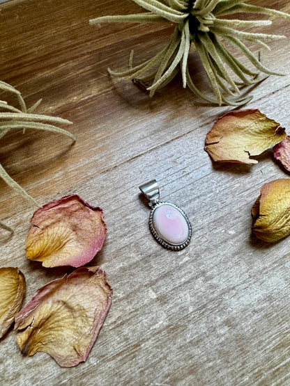 Simple Pink Conch Pendant – Sterling Silver, Made in USA