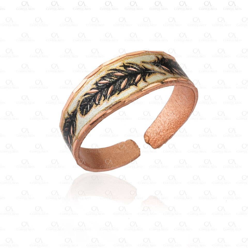 RNS 61 Unique Copper Feather Rings