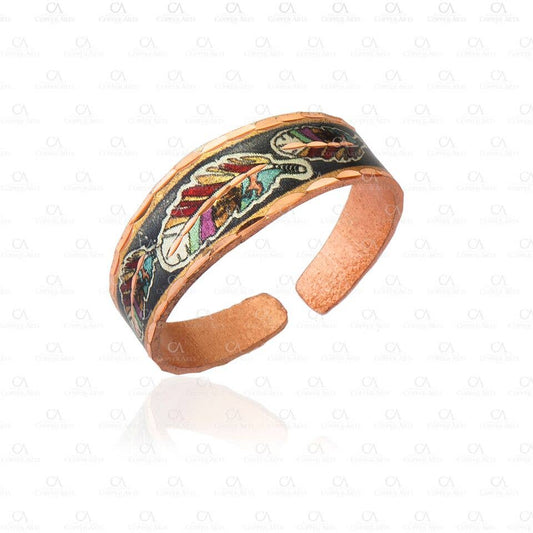RNS 04 Colorful Copper Feather Rings