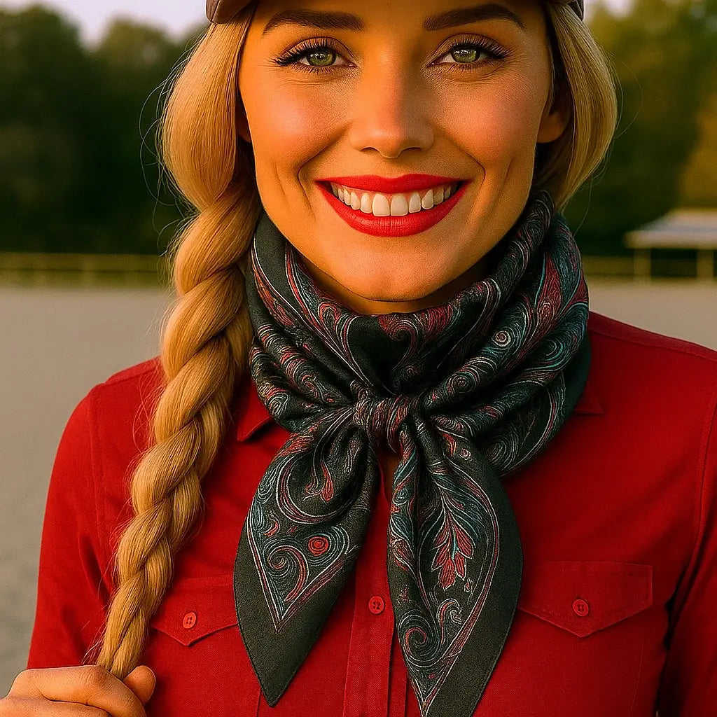Black Floral Wild Rag / Scarf
