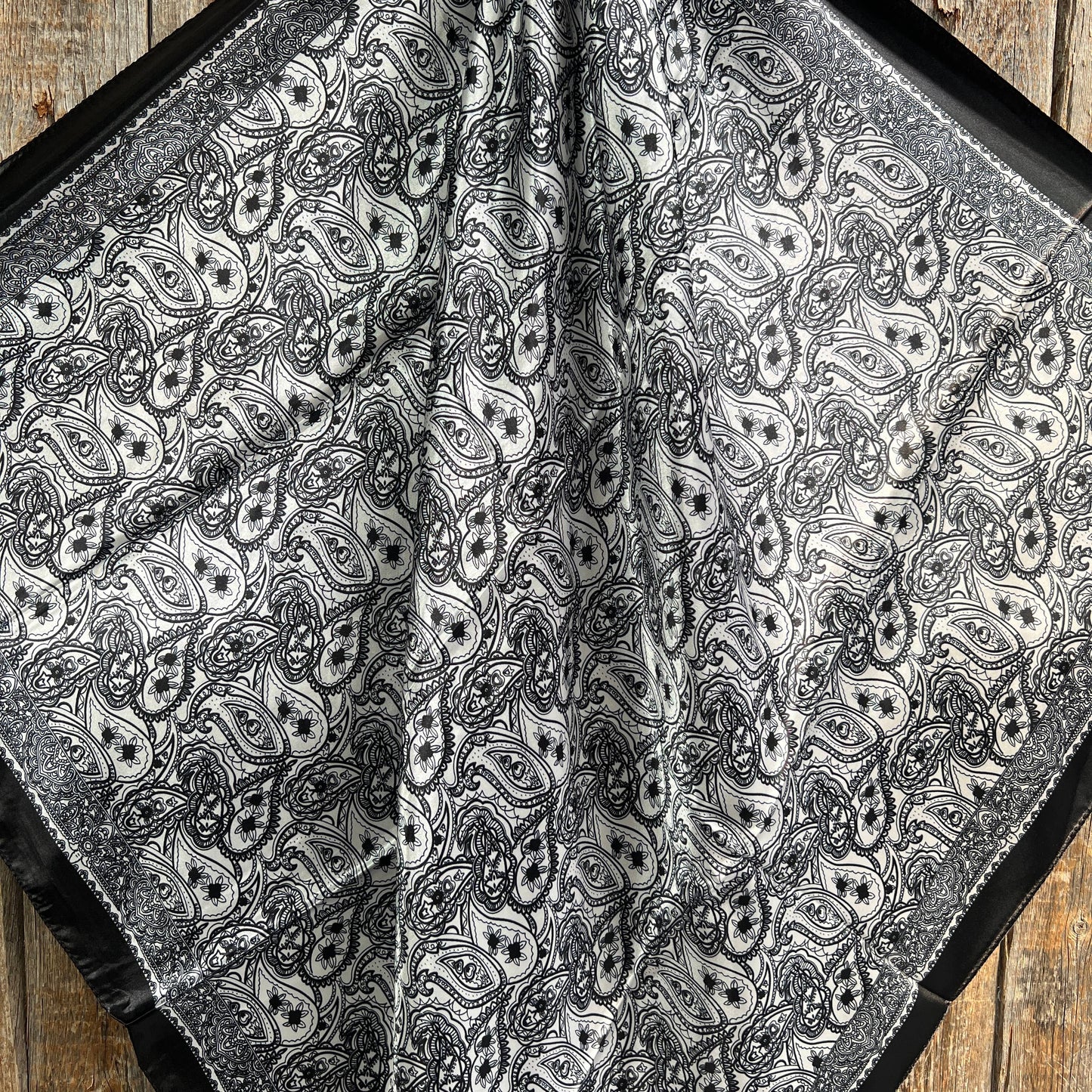 Black & White Paisley Wild Rag/Scarf