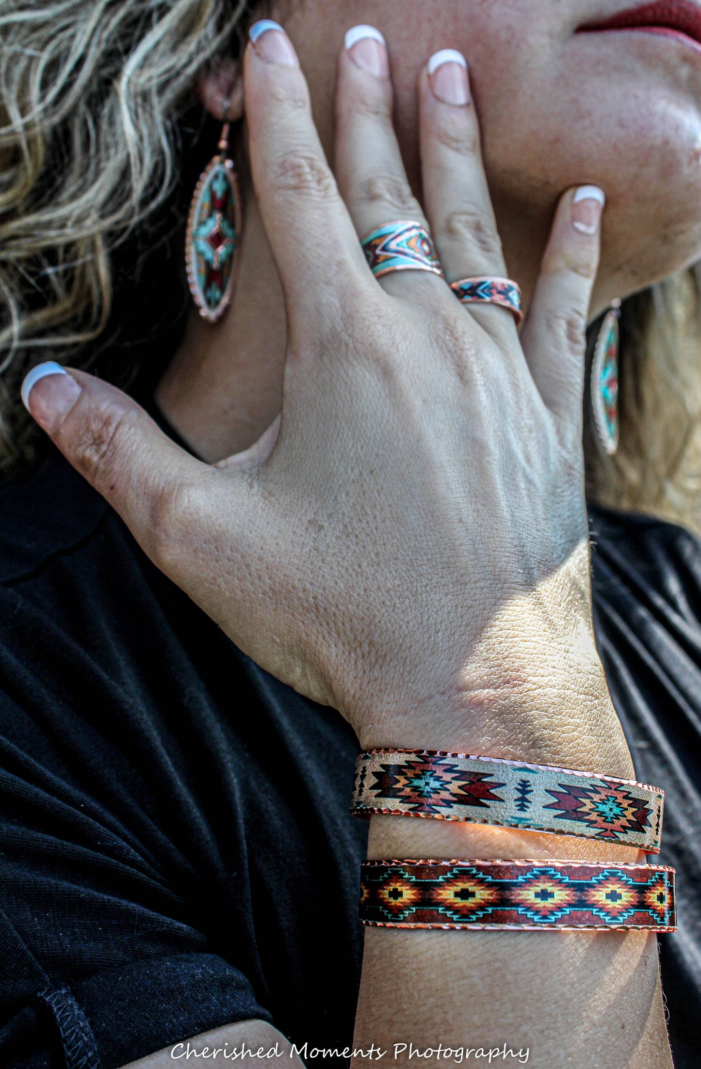 RNS 715 Turquoise Color Native Rings Adjustable