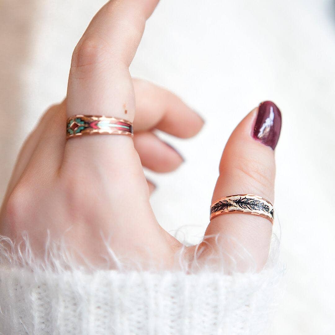 RNS 709 Maroon Native Unique Rings