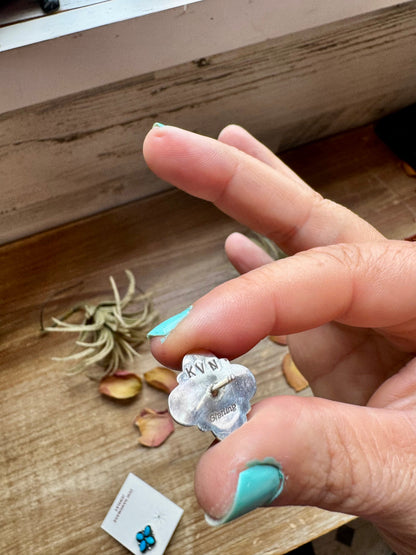 Zuni Stud Earrings – Turquoise & Sterling Silver