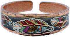RNS 04 Colorful Copper Feather Rings