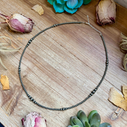 3mm 20 inch Graduated Sterling Silver Pearl Necklace