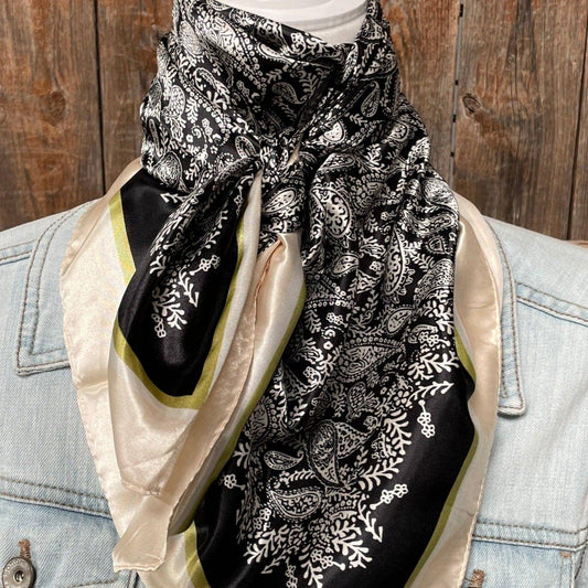 Black & Cream Paisley Wild Rag/Scarf