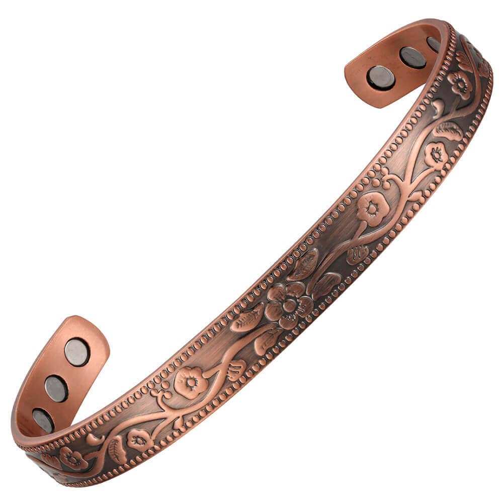 P 53 Copper Floral flexible Bracelet for arthritis