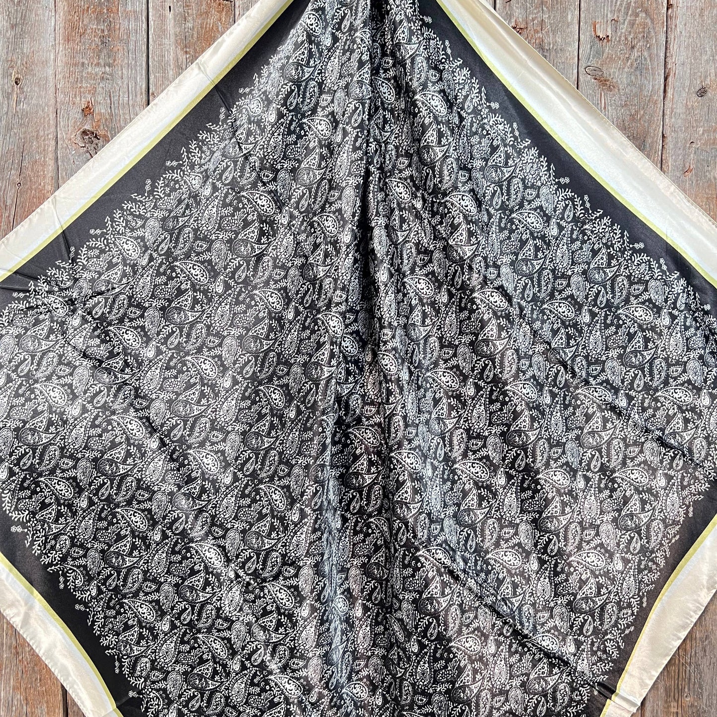Black & Cream Paisley Wild Rag/Scarf