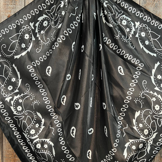 Black & White Paisley Wild Rag/Scarf