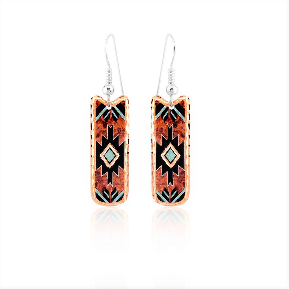 Maroon & Turquoise Native Earrings