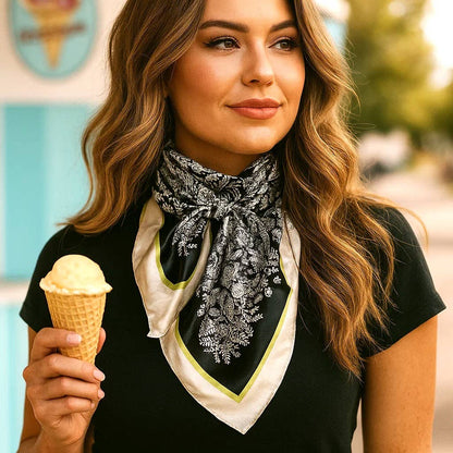 Black & Cream Paisley Wild Rag/Scarf