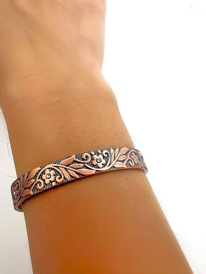 P 55 Copper Flexible Bracelet for arthritis with zircons