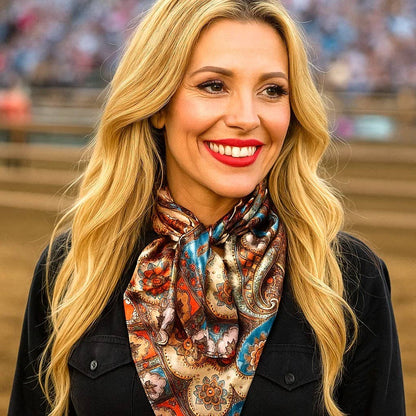 Tan & Cream Paisley Wild Rag/Scarf