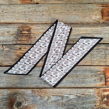 Black and Brown Western Skinny Mini Wild Rag Scarf / Cowgirl Necktie