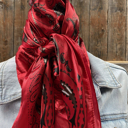 Red & Black Paisley Wild Rag/Scarf