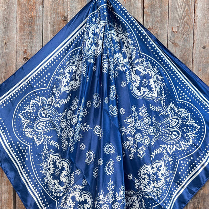 Blue Floral Paisley Wild Rag/Scarf