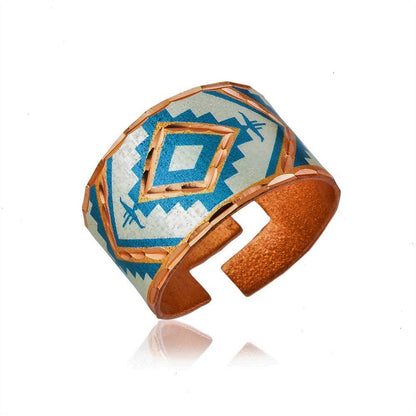 RN 708BL SW Native American  Adjustable Ring Teal Blue