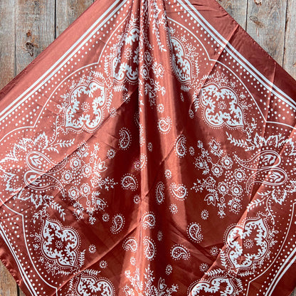 Copper Floral Paisley Wild Rag/Scarf