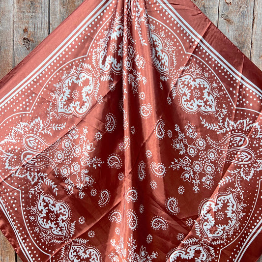 Copper Floral Paisley Wild Rag/Scarf