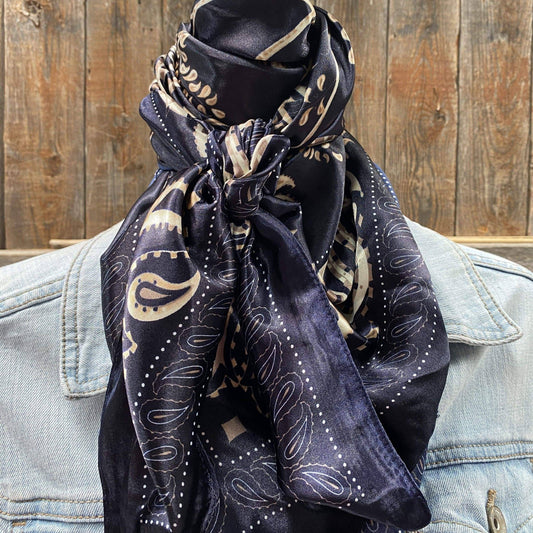 Blue and Cream Paisley Wild Rag/Scarf
