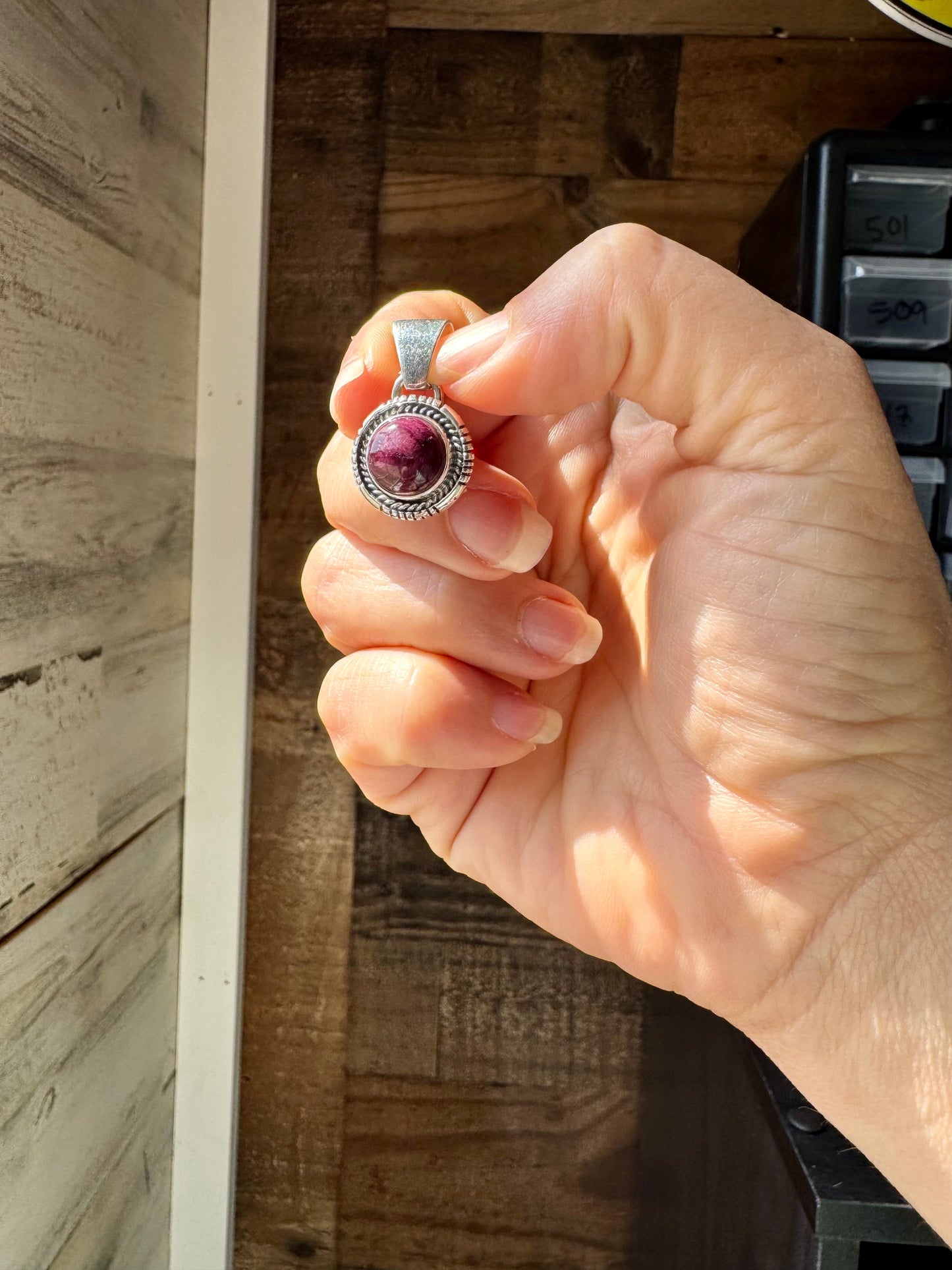 Small Purple Spiny Oyster Pendant – Sterling Silver, USA Made