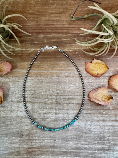 Blue-Green Turquoise Heishi Choker – 14"