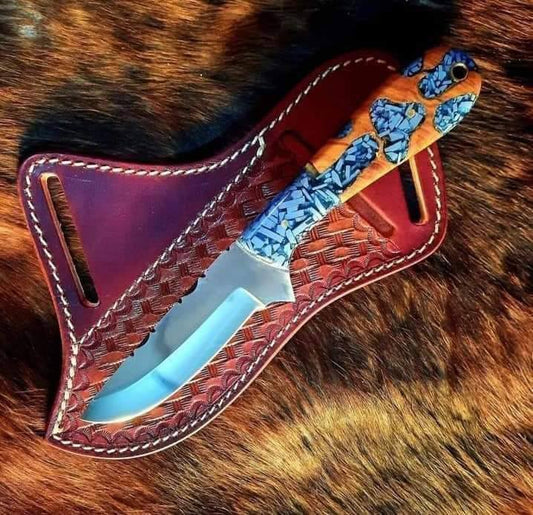 Custom Handmade Knife in a Belt with 3.5" Rasp Tool Blade and Resin Handle