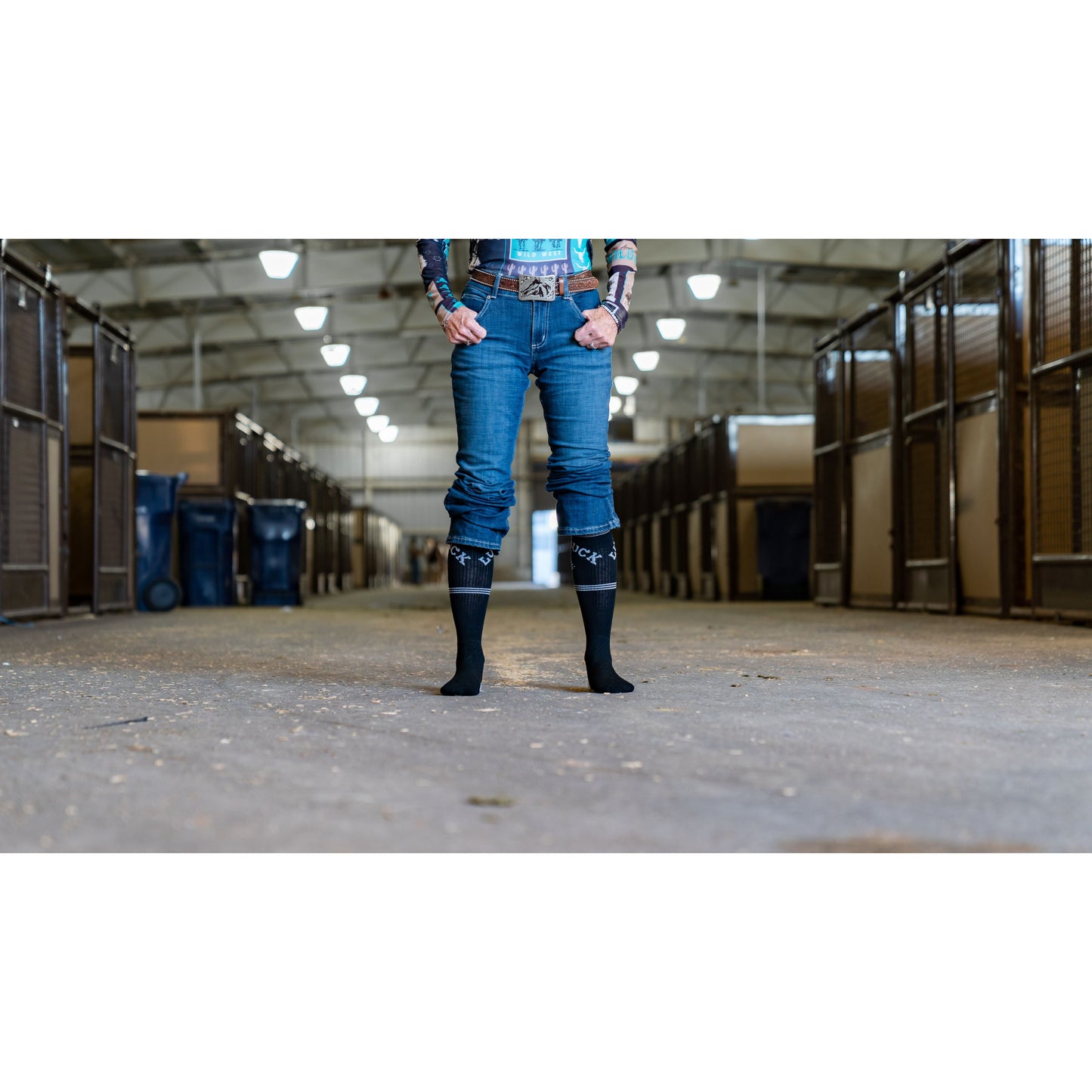 Retro Lucky Chuck Black/White Performance Boot Socks