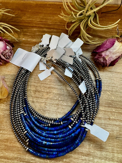 Lapis & Sterling Silver Pearl Choker