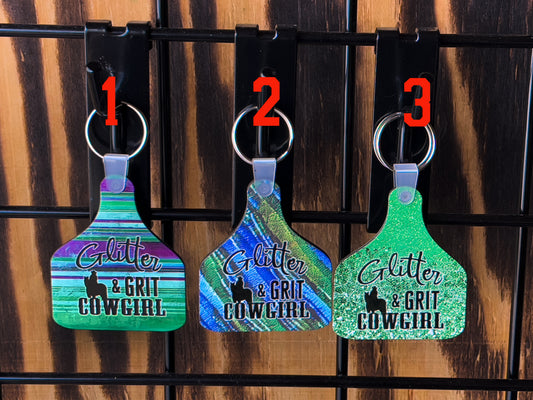 Glitter and Grit Cowgirl Keychains