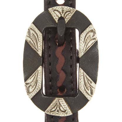 Heavy Oiled Rope Tooling Oval Silver Bar Buckle Single Ear Headstall